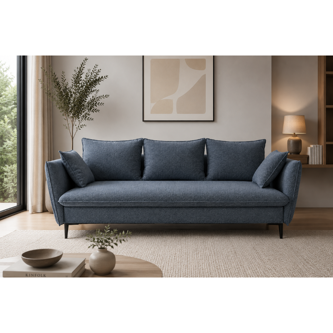Vogue Sofa Bed with Sleeper & Storage – Grey
