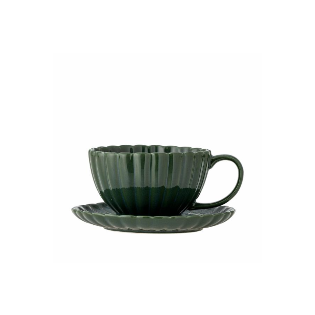 Cup with Saucer – Green