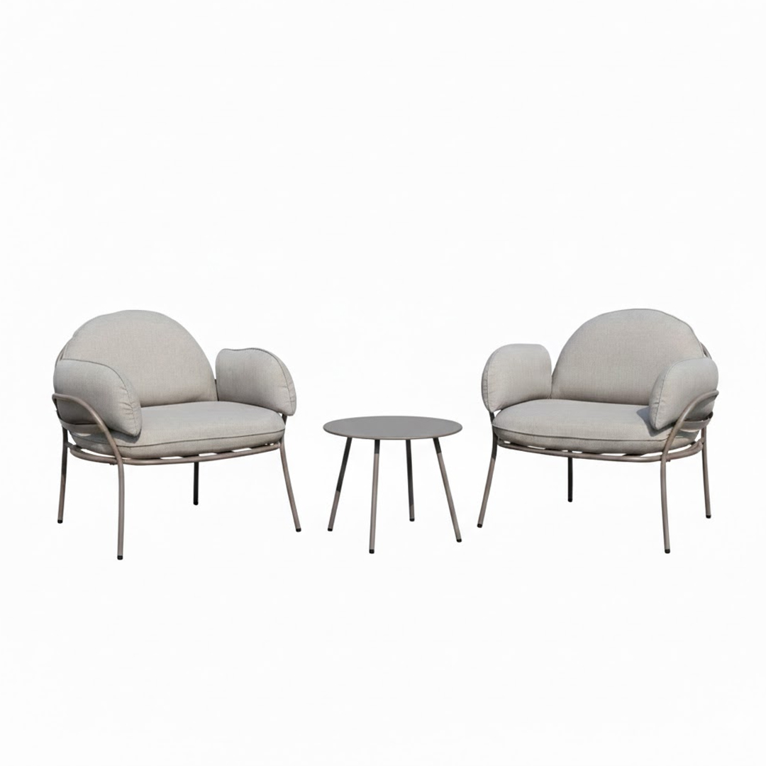 Sofa Set of 3 – Taupe & Beige