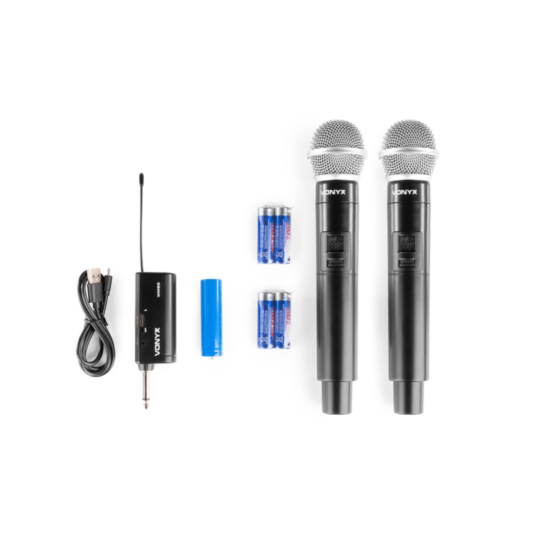 Dual Wireless Microphone Plug-and-Play Set UHF