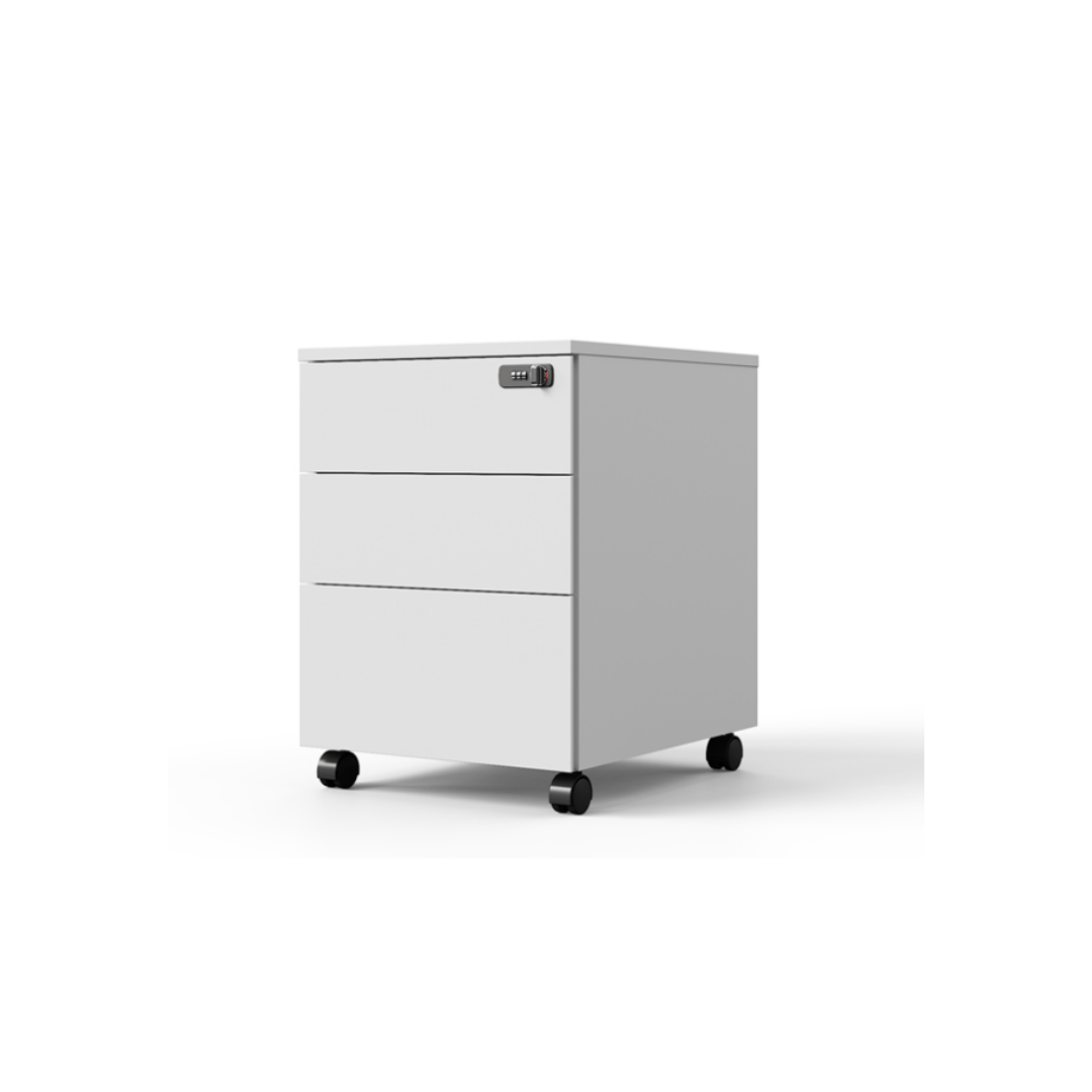 3-Drawer Mobile Pedestal 40x54 cm - White