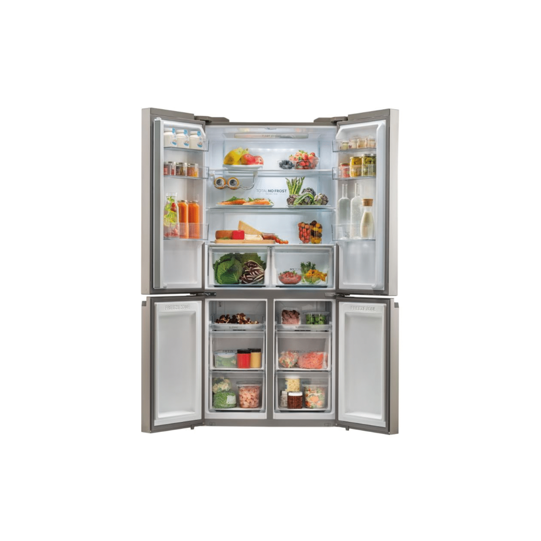 Haier Cube 90 Series 5 Four Door Fridge Freezer – Platinum Inox 643L