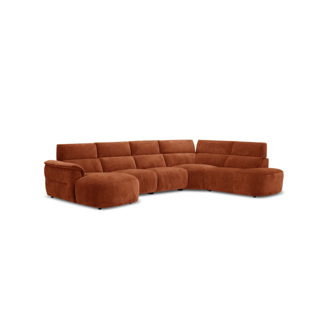 Corner Sofa with Electric Recliners & Lumbar Support