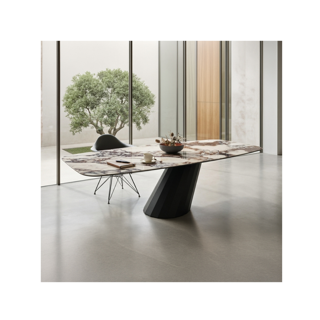 Table Brera-Fix Barrel Shape Top 240X110 - Black