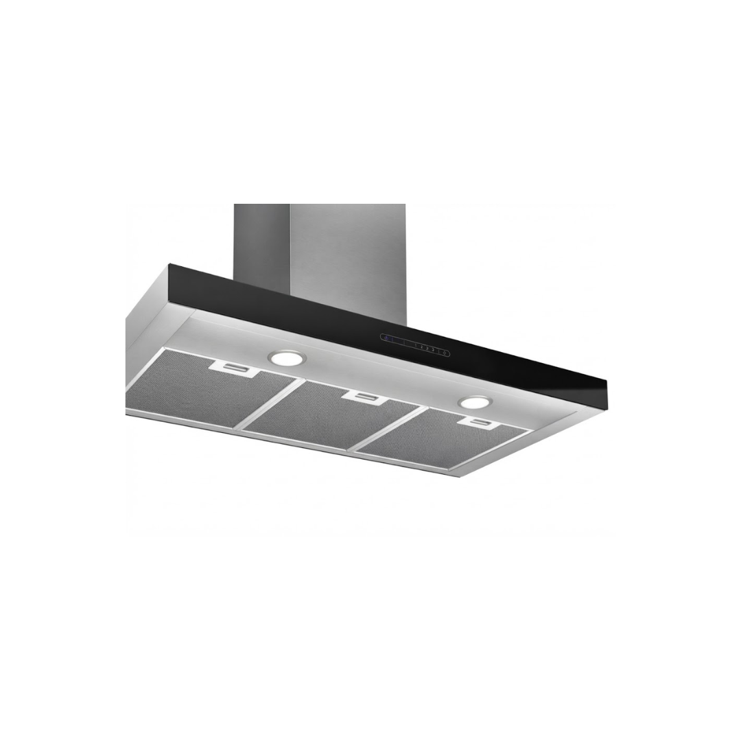 Airforce F205 90cm Wall-Mounted Steel Hood – Black & White Glass
