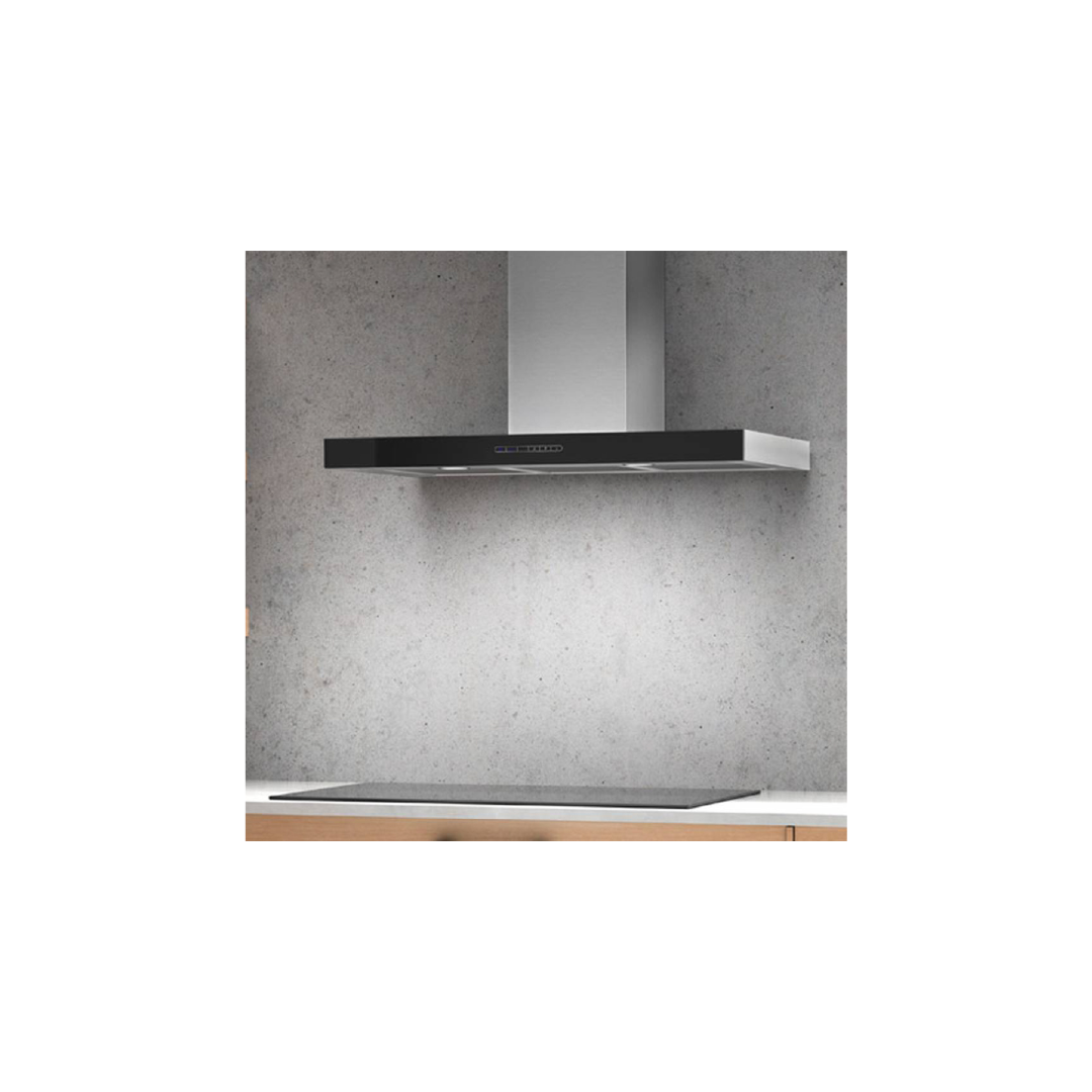 Airforce F205 90cm Wall-Mounted Steel Hood – Black & White Glass