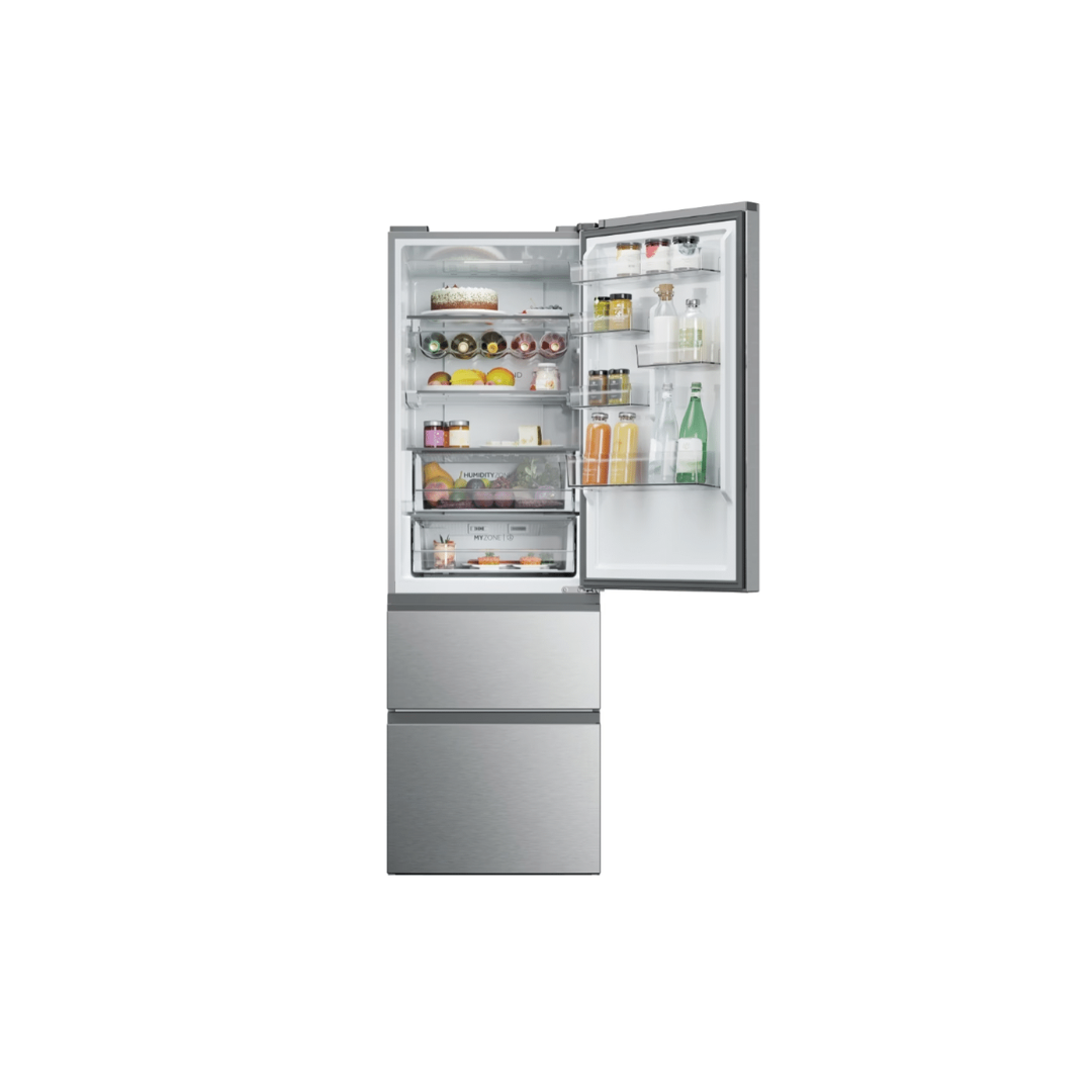 Haier 3D 60 Series 5 Fridge Freezer  – Silver 360L