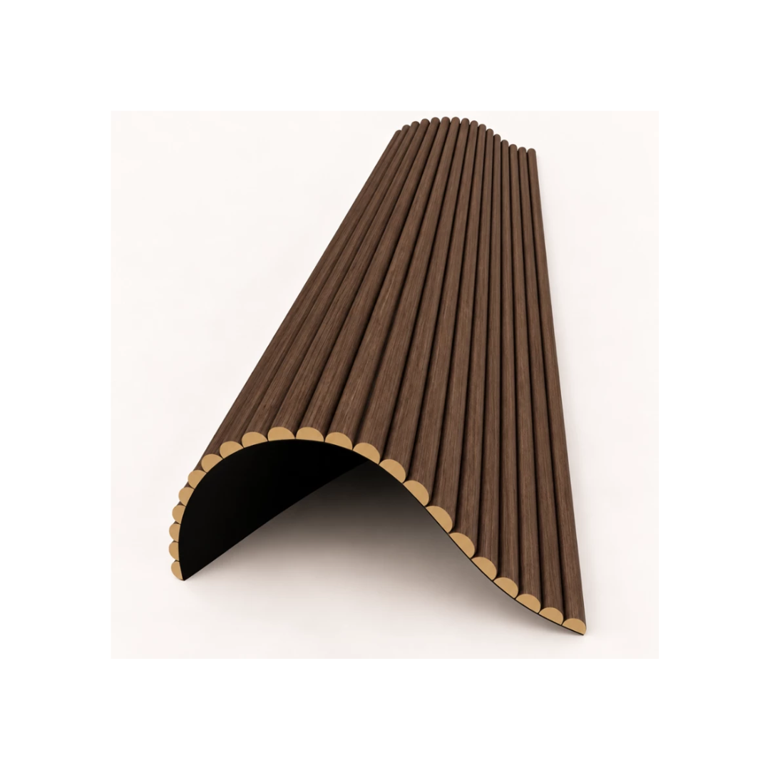 Flexible Wood Slat Acoustic Wall Panel 60 - Dark Walnut