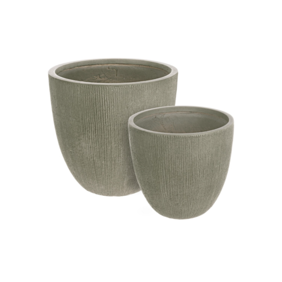 Set 2 Brush Sage Green Ro Low Vase Hold