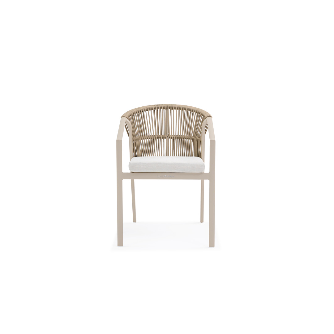Dining Chair Aluminium Rope  – Light Brown & Beige
