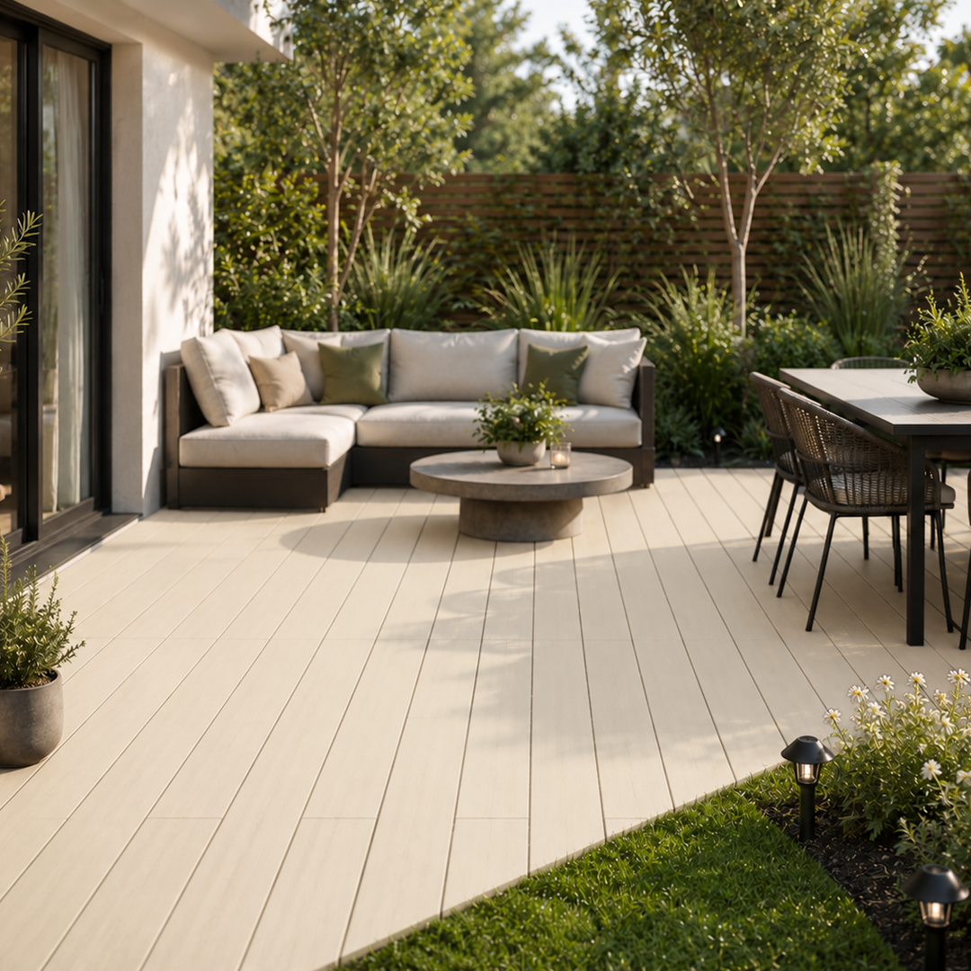 Outdoor WPC Tiles 30x60x2.1 cm – Sandwhite