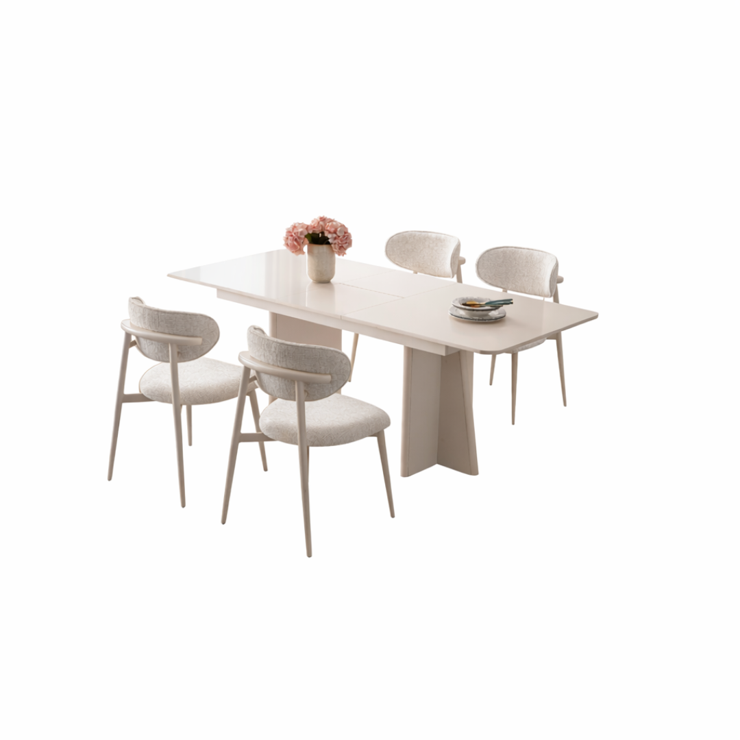 Dining Table W160-200 x D90 x H78 cm – Sand Beige