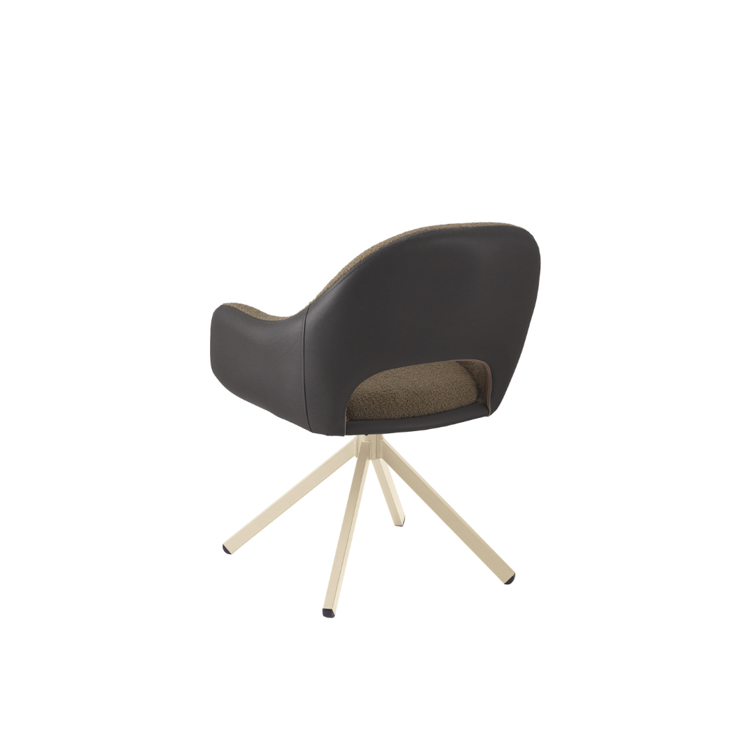 Chair Brown & Grey Swivel – Cream