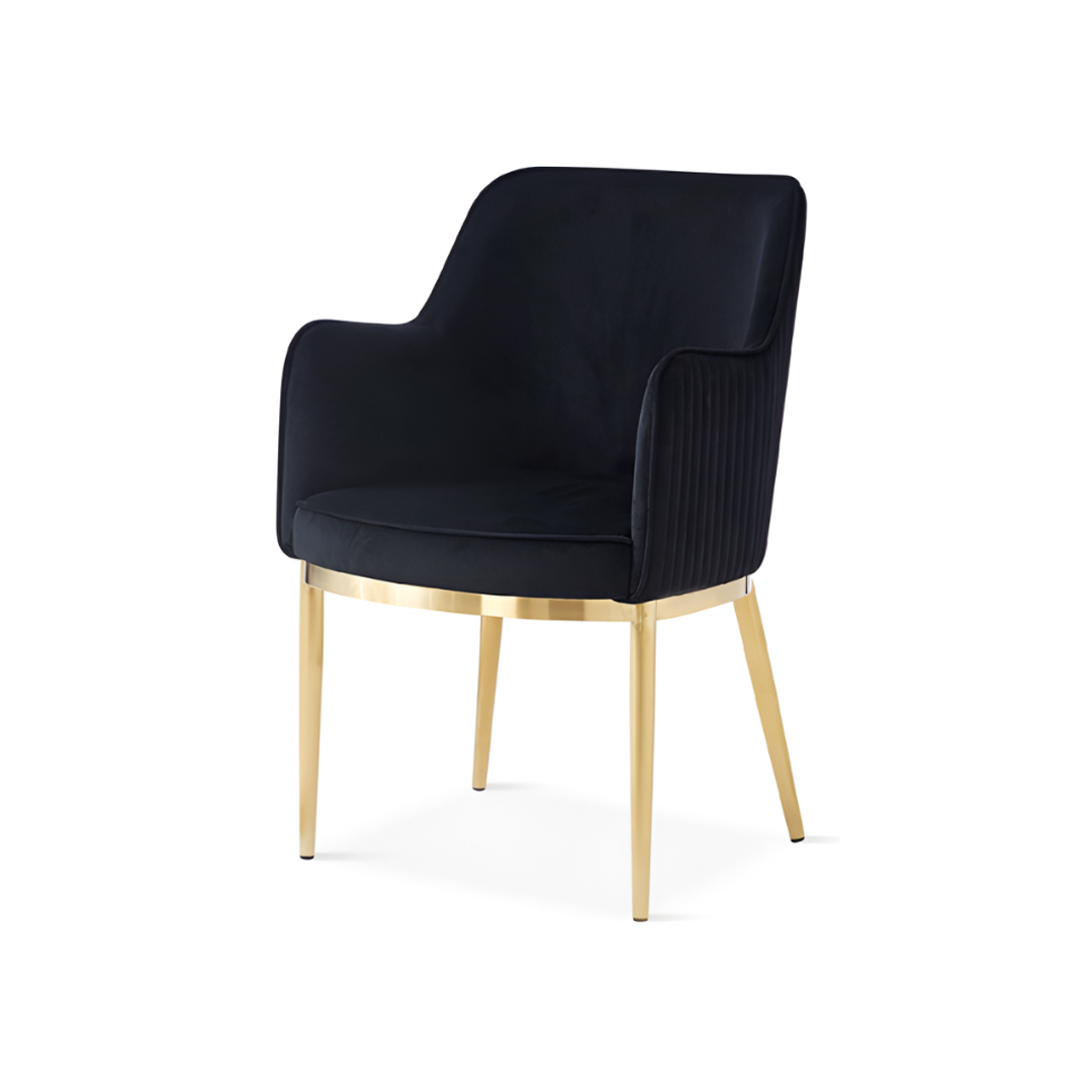 Armchair Gold Plated Iron Tube Legs
