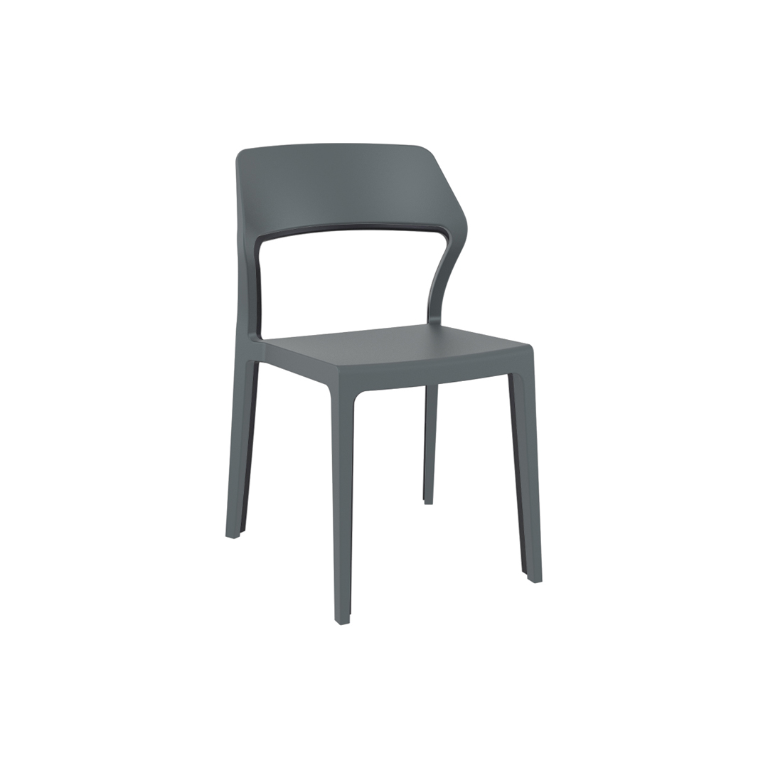 Dark Grey Resin Dining Chair