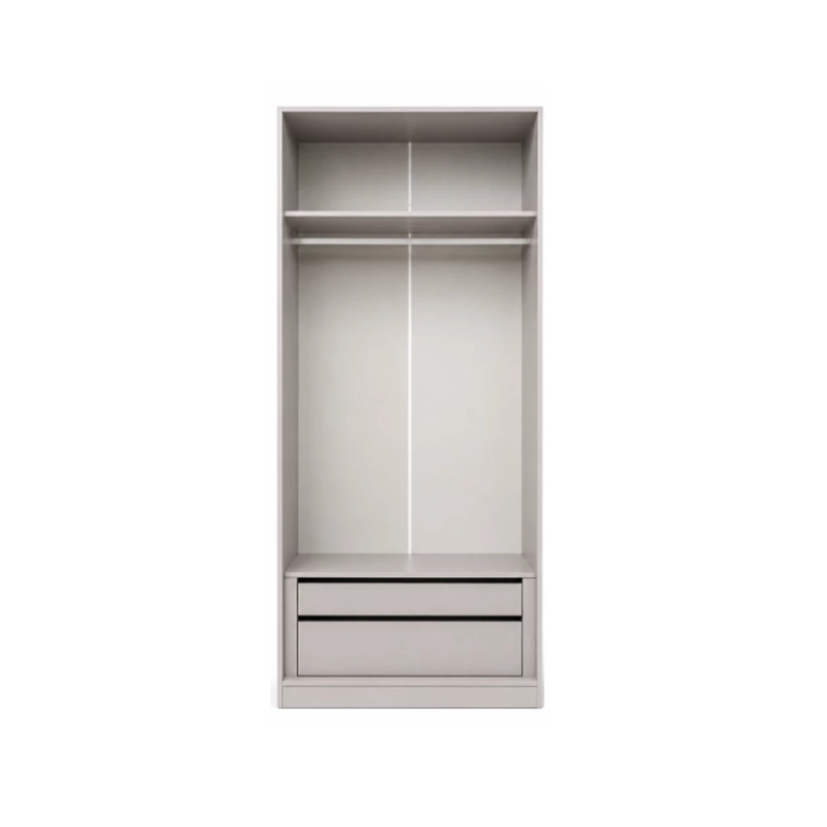 Wardrobe 80x240 – Shelves, Hanging Rail & Drawer - Taupe image 1