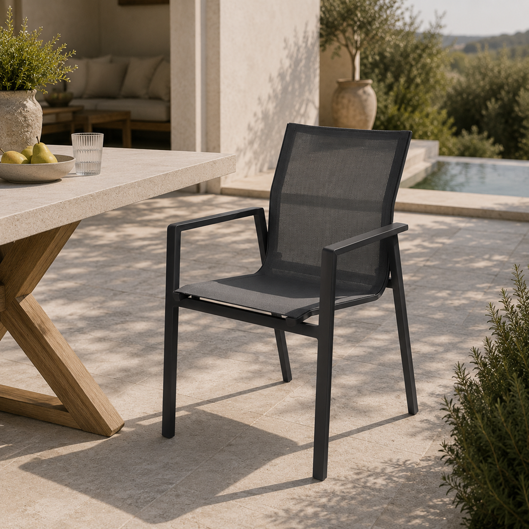 Aluminium Sling Arm Chair – Anthracite