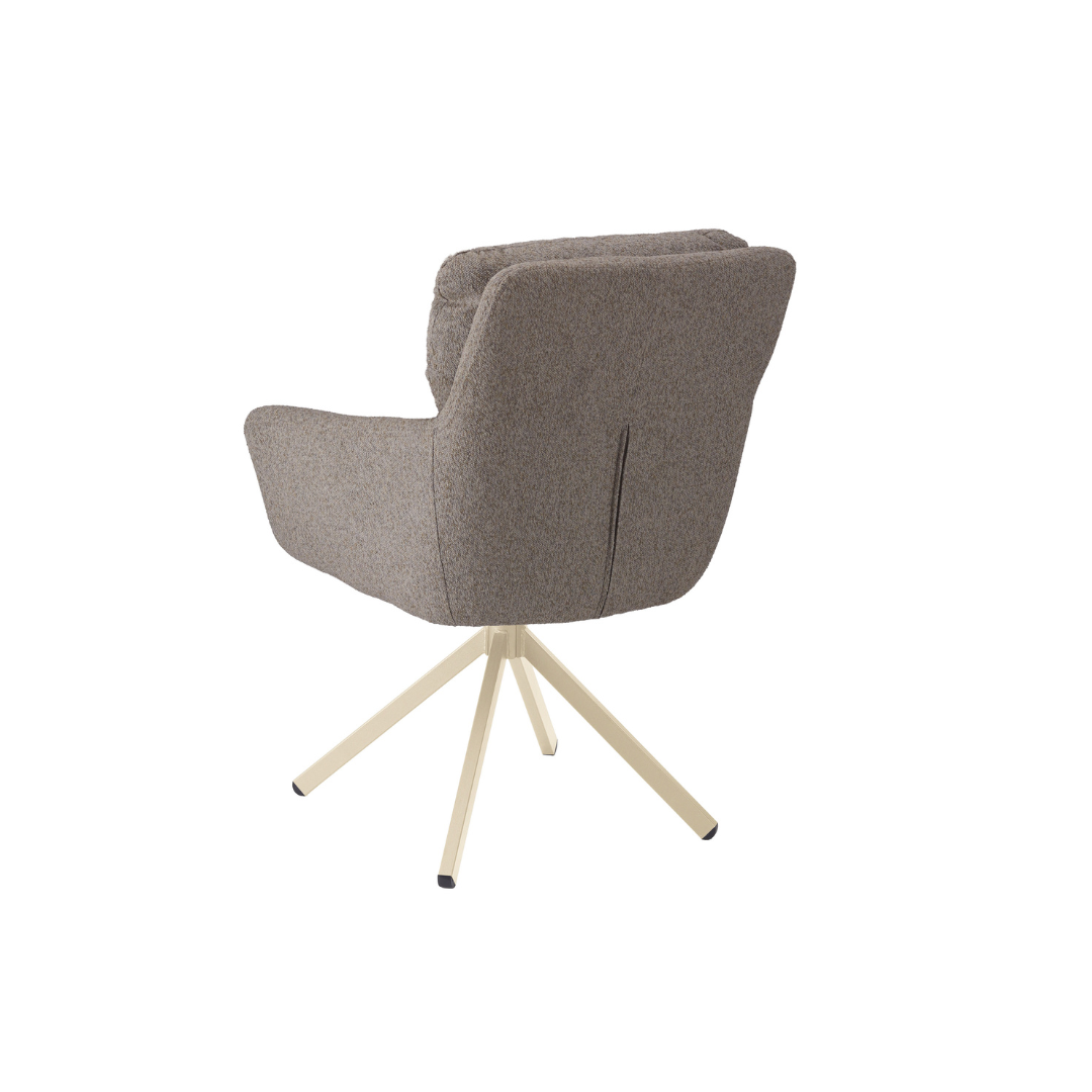 Chair –Light Brown  & Swivel Rectangle – Cream