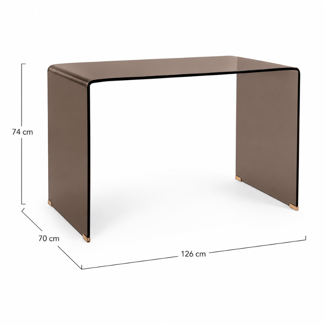 Glass Desk W126 x D70 x H74 cm - Amber