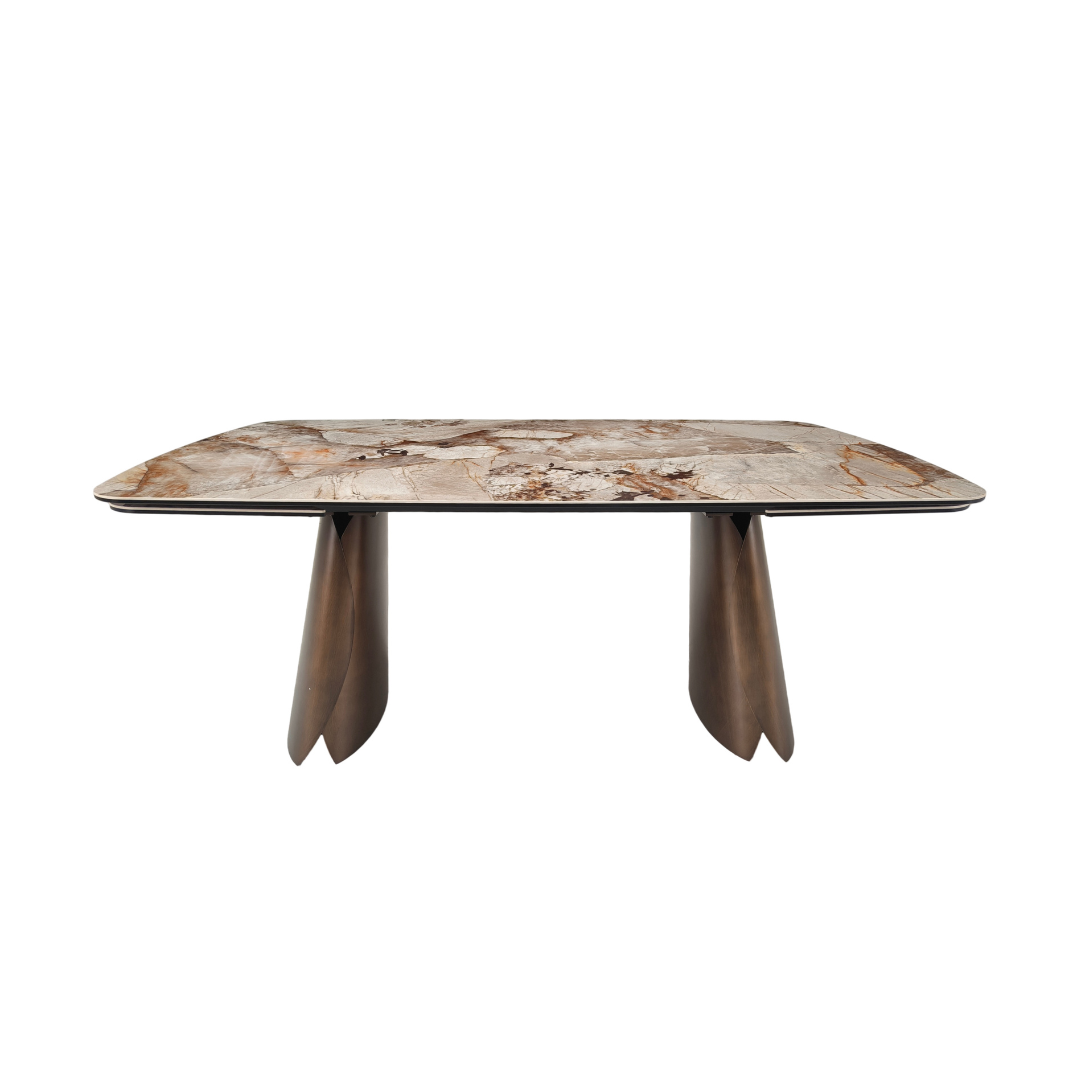 Extension Table – Gloss Patagonia & Black/Copper Cross Brushed