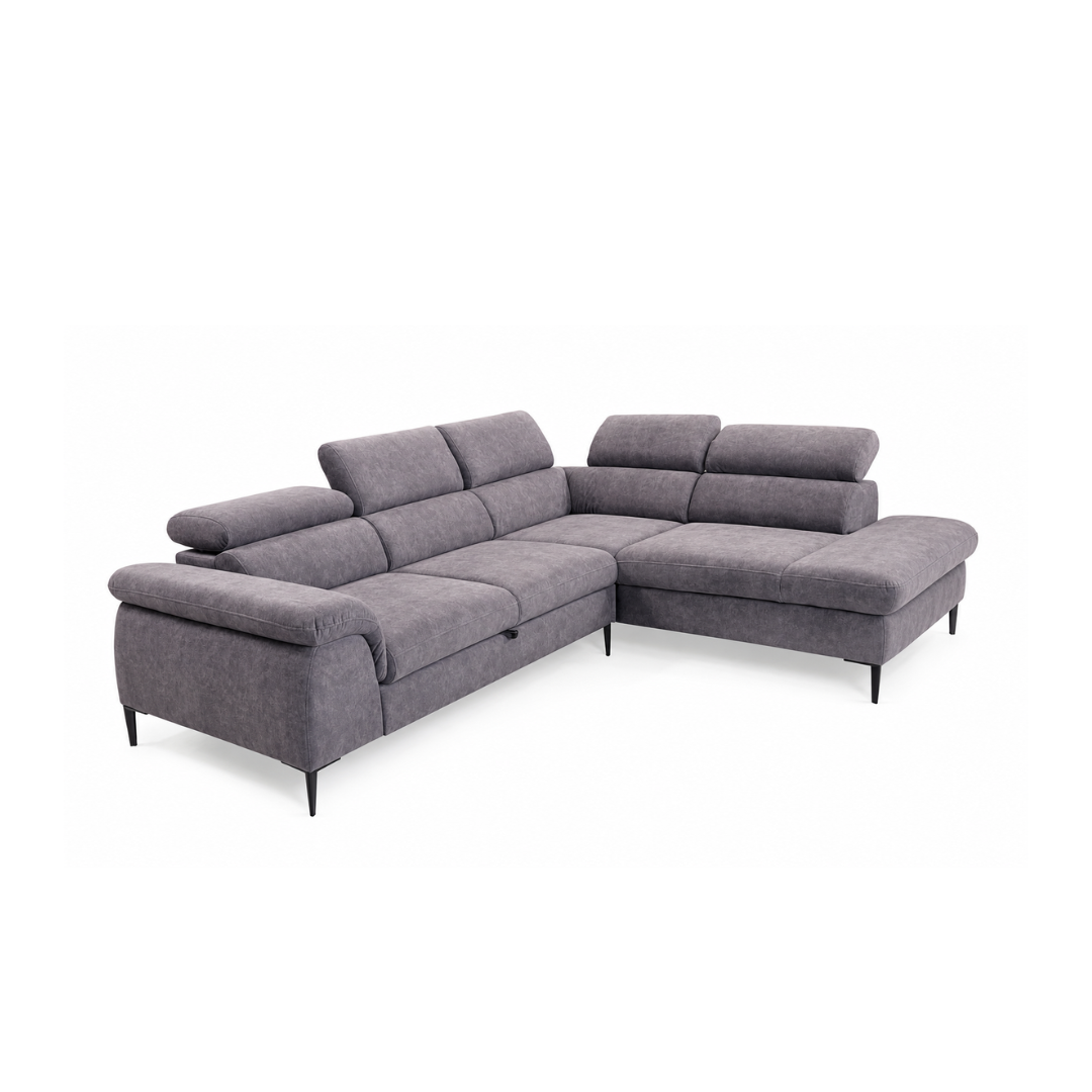 L Corner Sofa Right with Sleeper & Storage – Taupe