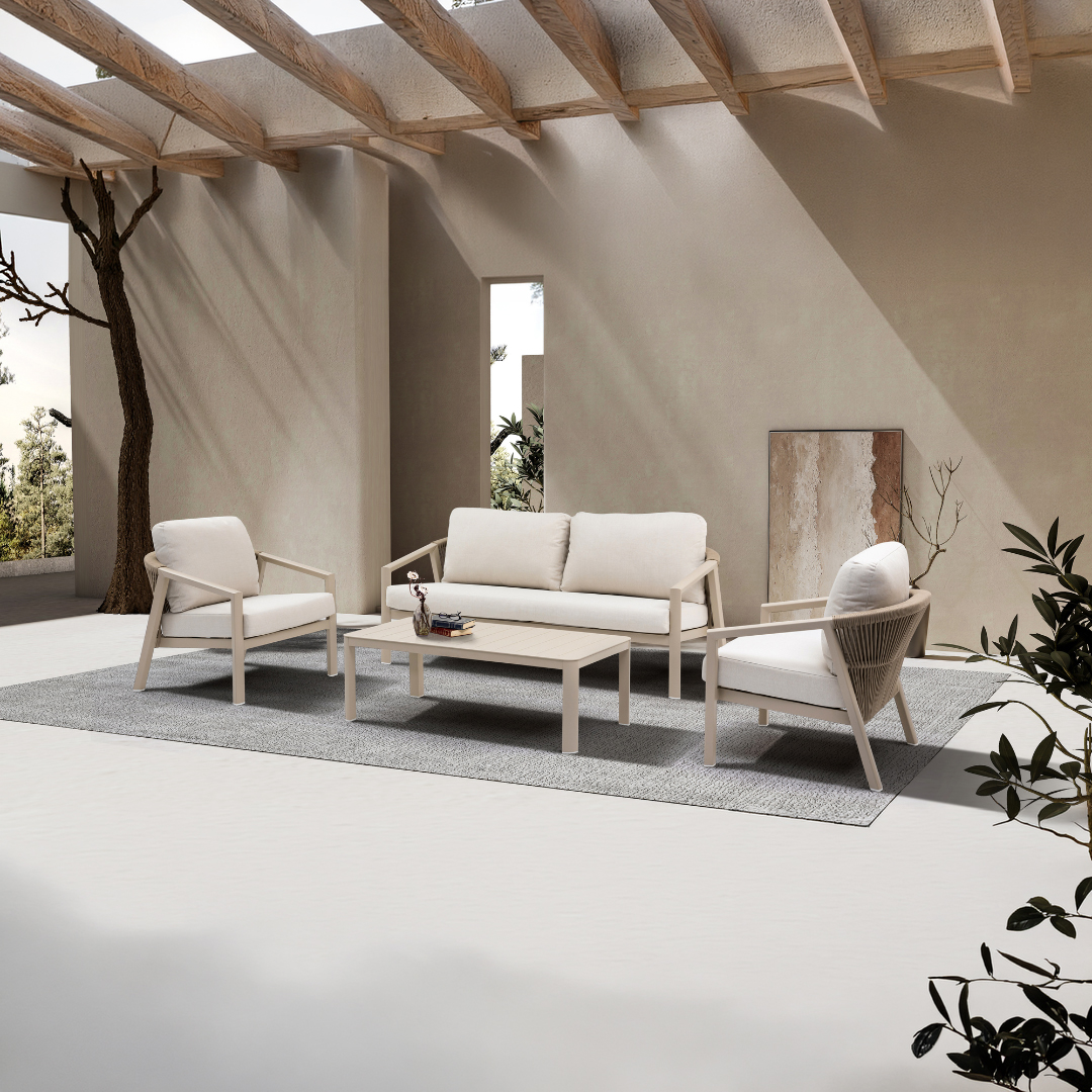 Alumium Sofa Set – Matt Camel & Beige
