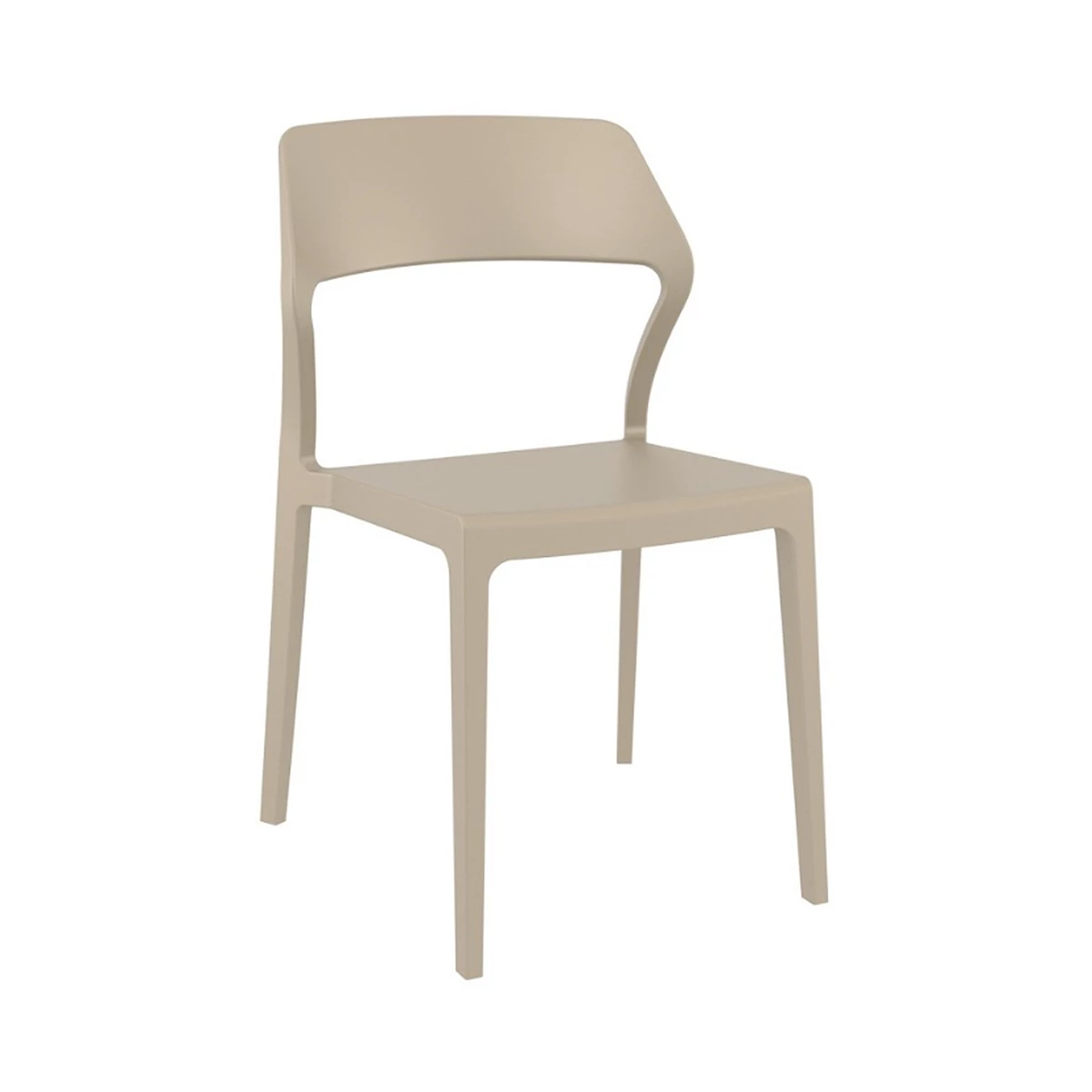 Snow Taupe Resin Dining Chair image 1