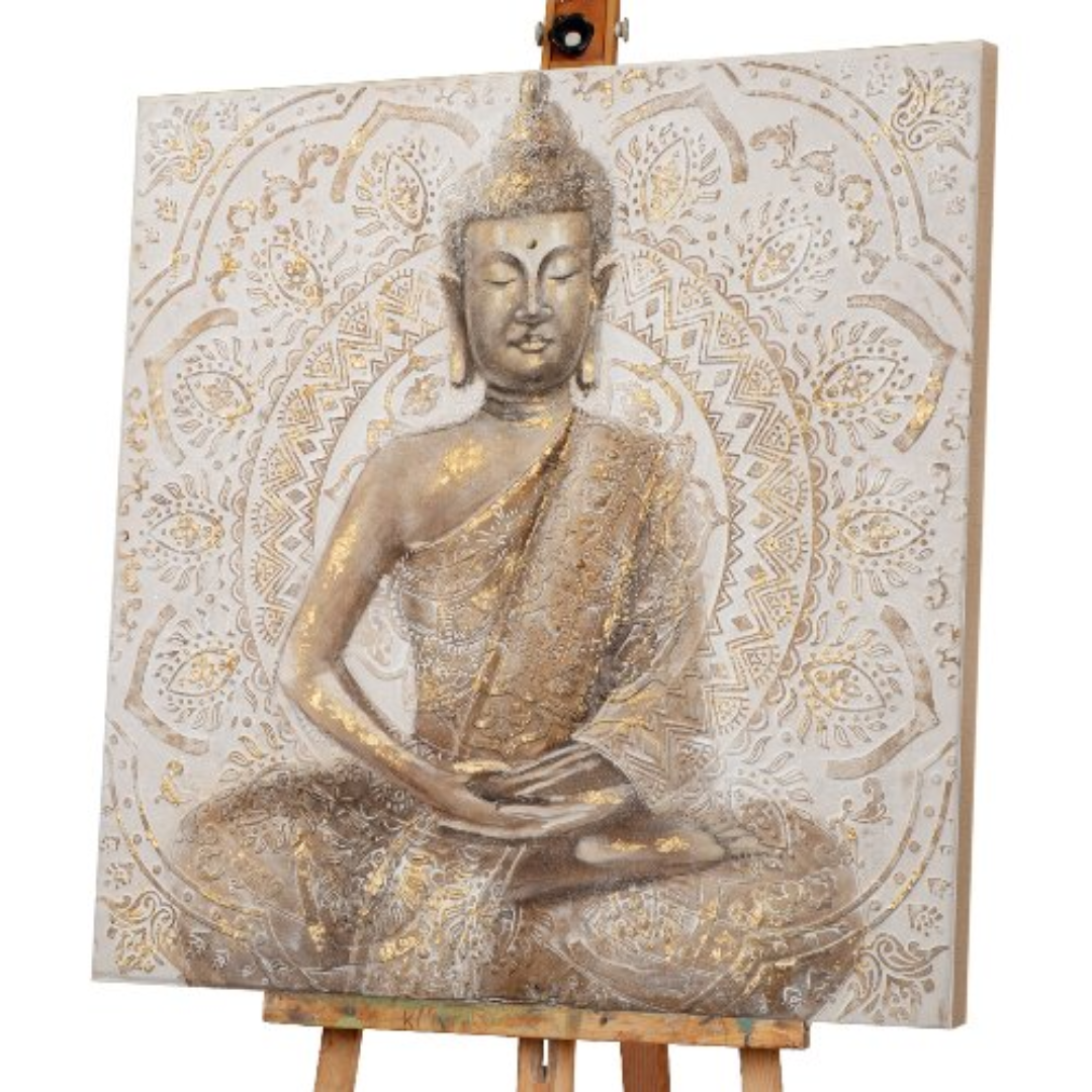 Golden Buddha Acrylic Painting - 100x100 cm