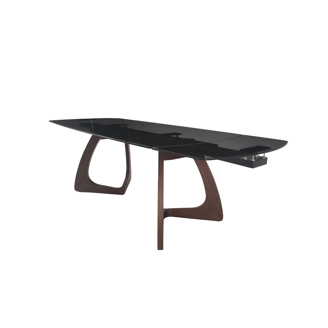 Extension Table 180-260x100x76 – Black Smoke & Walnut