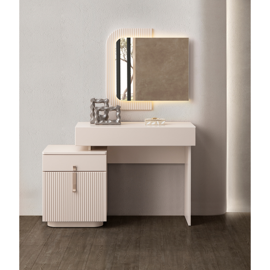 Dresser with Mirror – Sand Beige