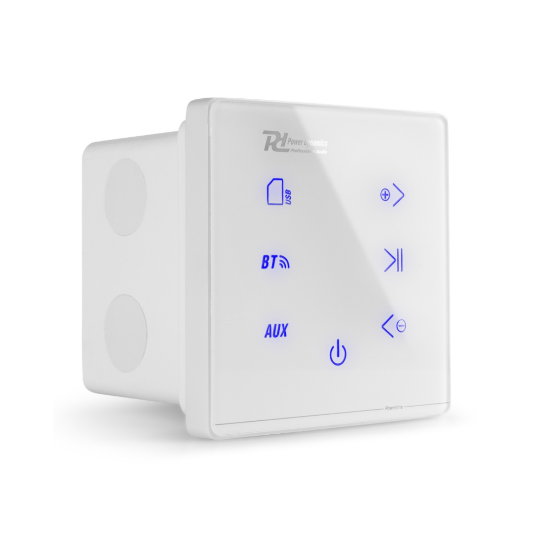 In-Wall Stereo Amplifier with Touch Panel 100W – White