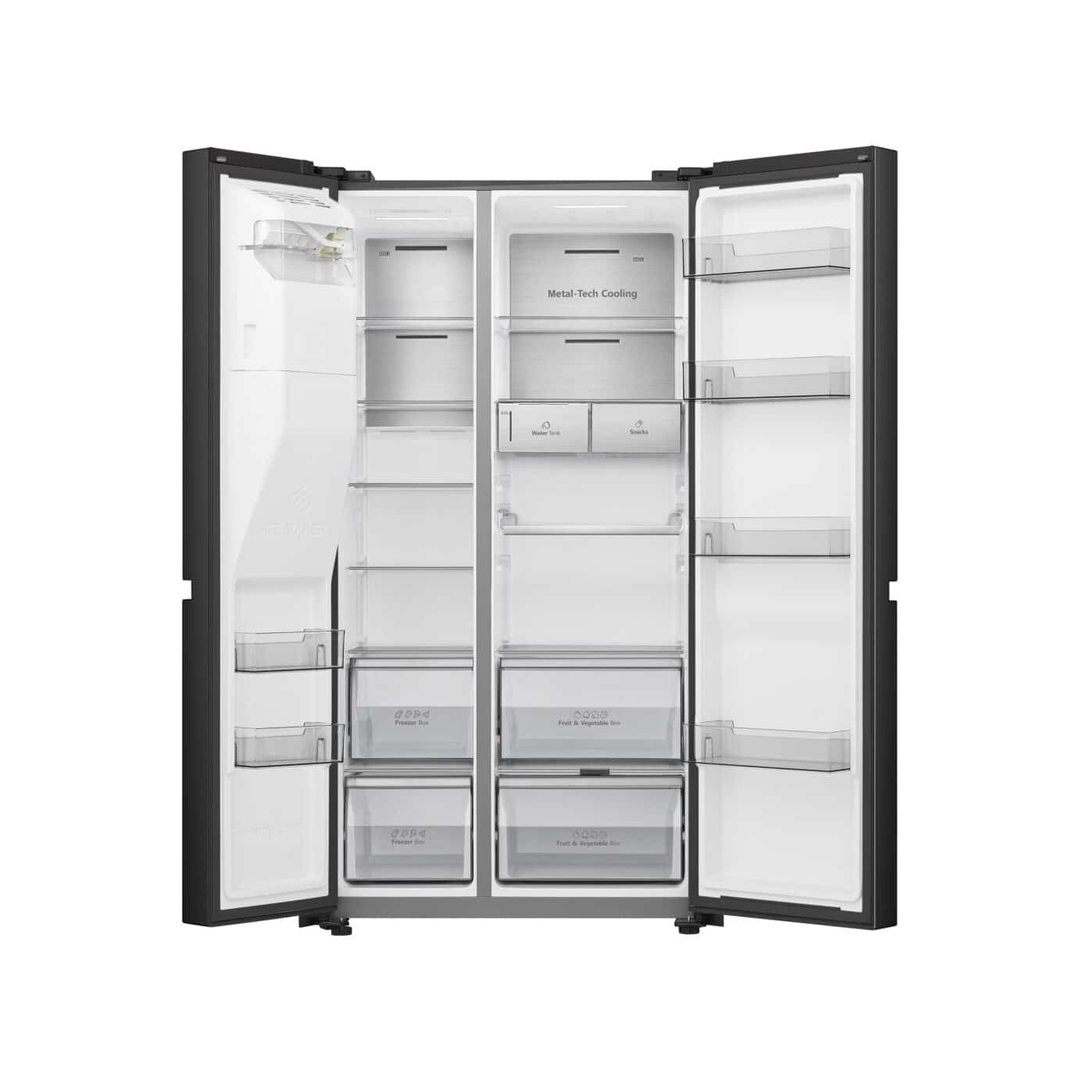 PureFlat American-Style Fridge Freezer - Black 632L Hisense