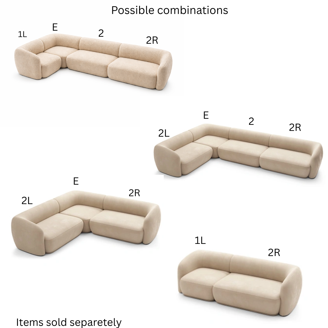 Modular Corner Sofa Right – Warm Light Beige