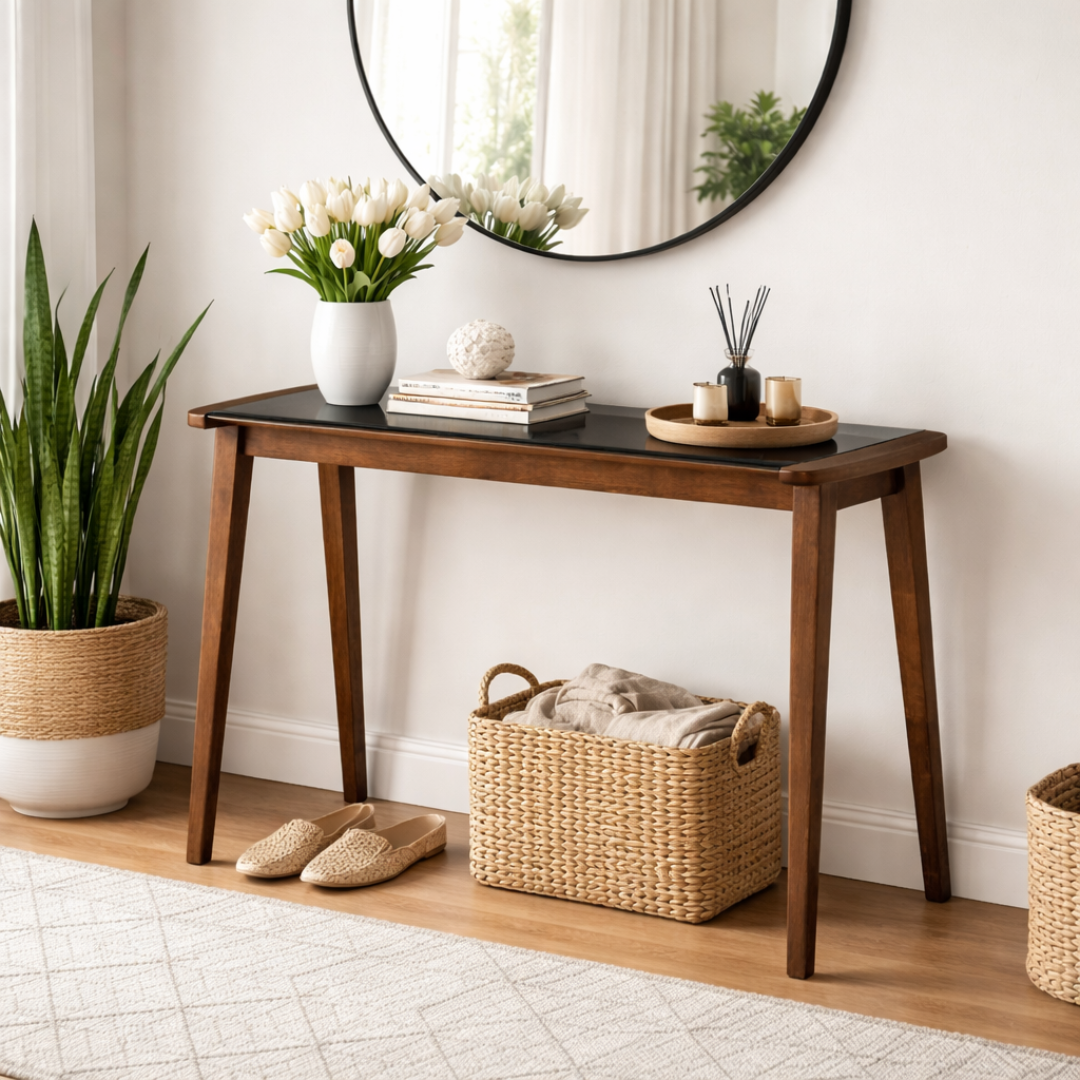 Walnut Console Table – Walnut-Grey