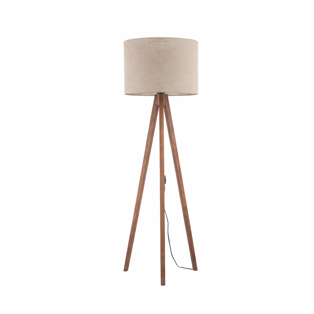 Grand Walnut Floor Lamp