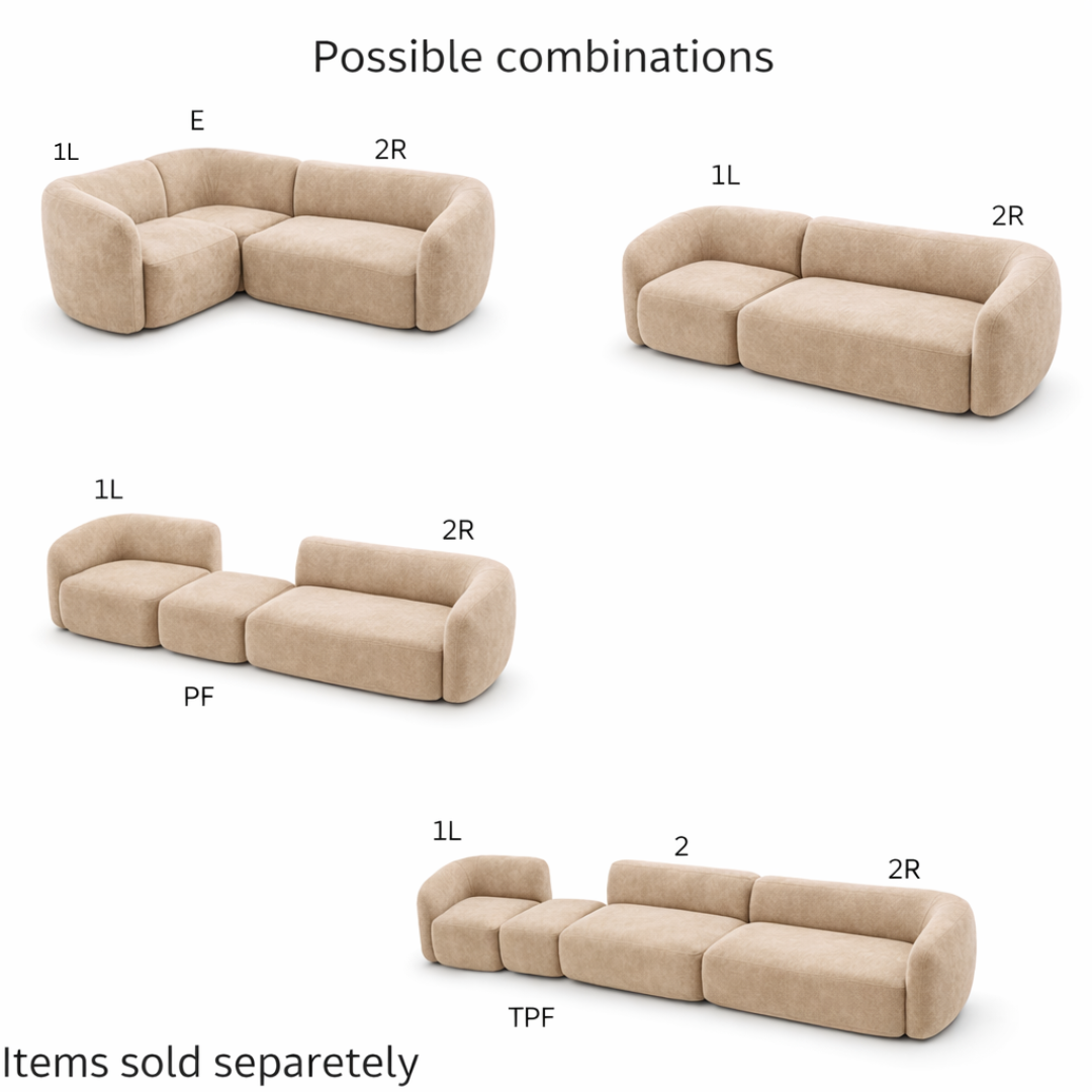 Modular Left Corner – Warm Light Beige