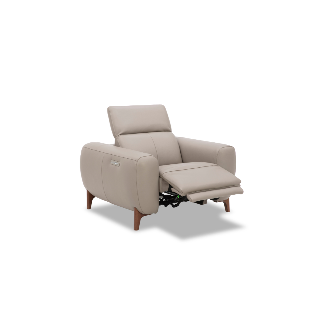 Sofa – Electric Recliners & Wooden Leg Warm Beige