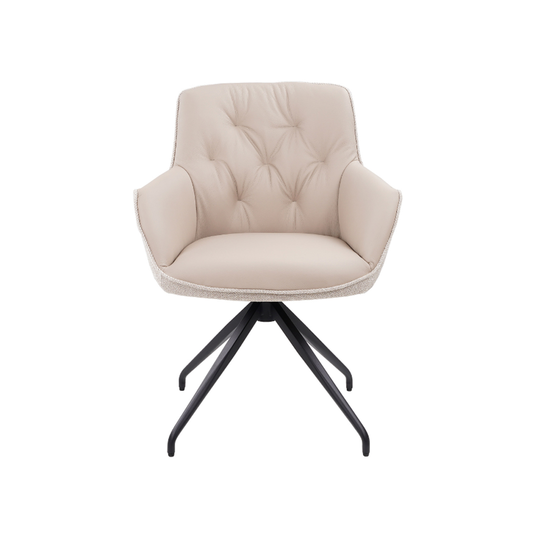 Swivel Dining Chair – Light Beige & Light Grey