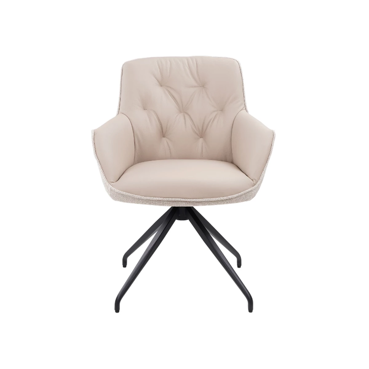 Swivel Dining Chair – Light Beige & Light Grey image 1