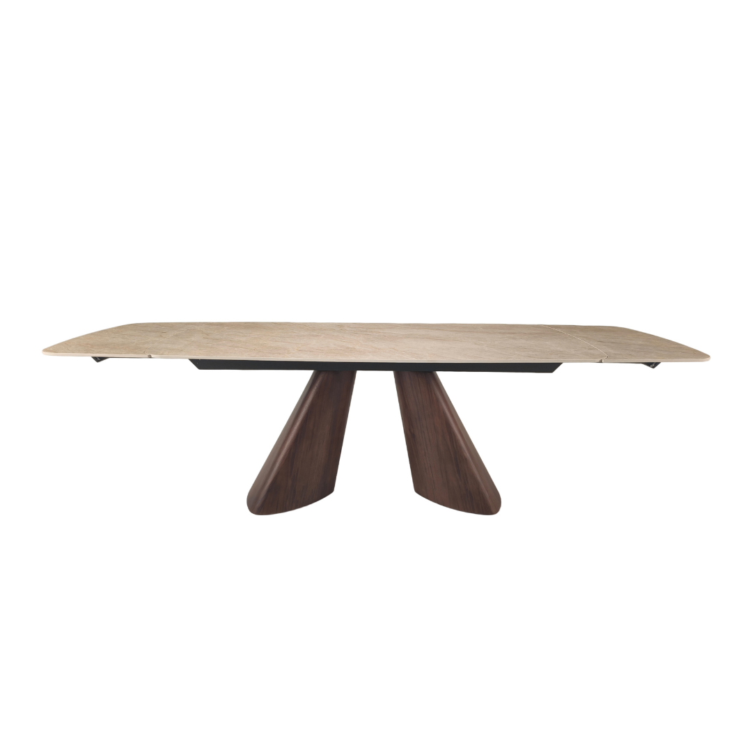 Extension Table – Matte Florence Beige/Black/Dark Brown Walnut