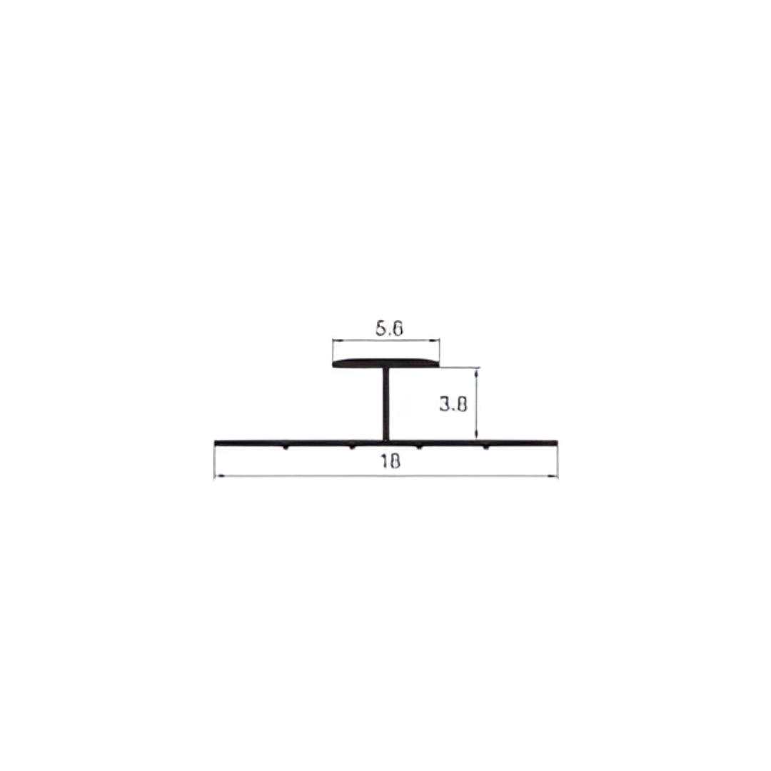 Aluminium T-Shaped Panel Trim - Black