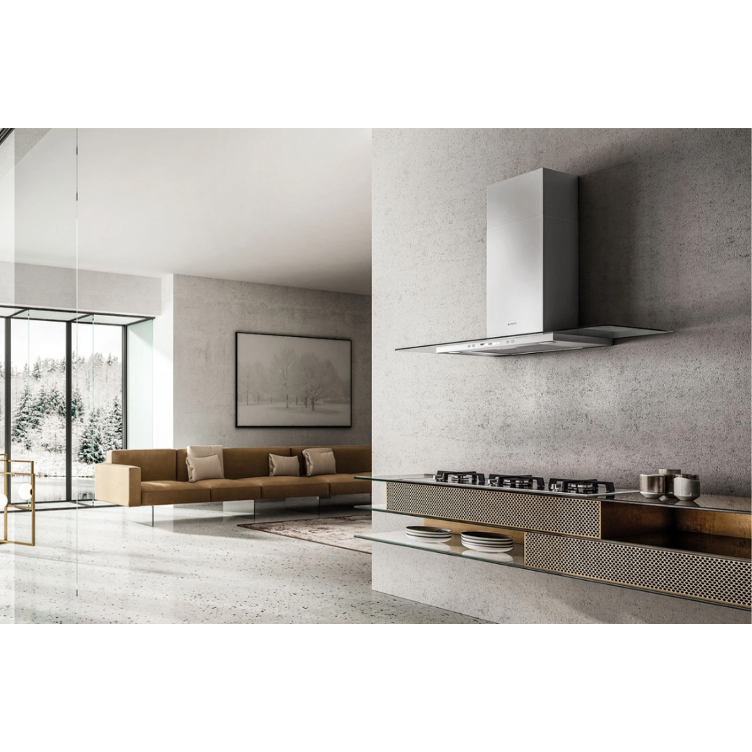 Elica Flat Glass Wall Mounted Hood – Stainless Steel & Glass