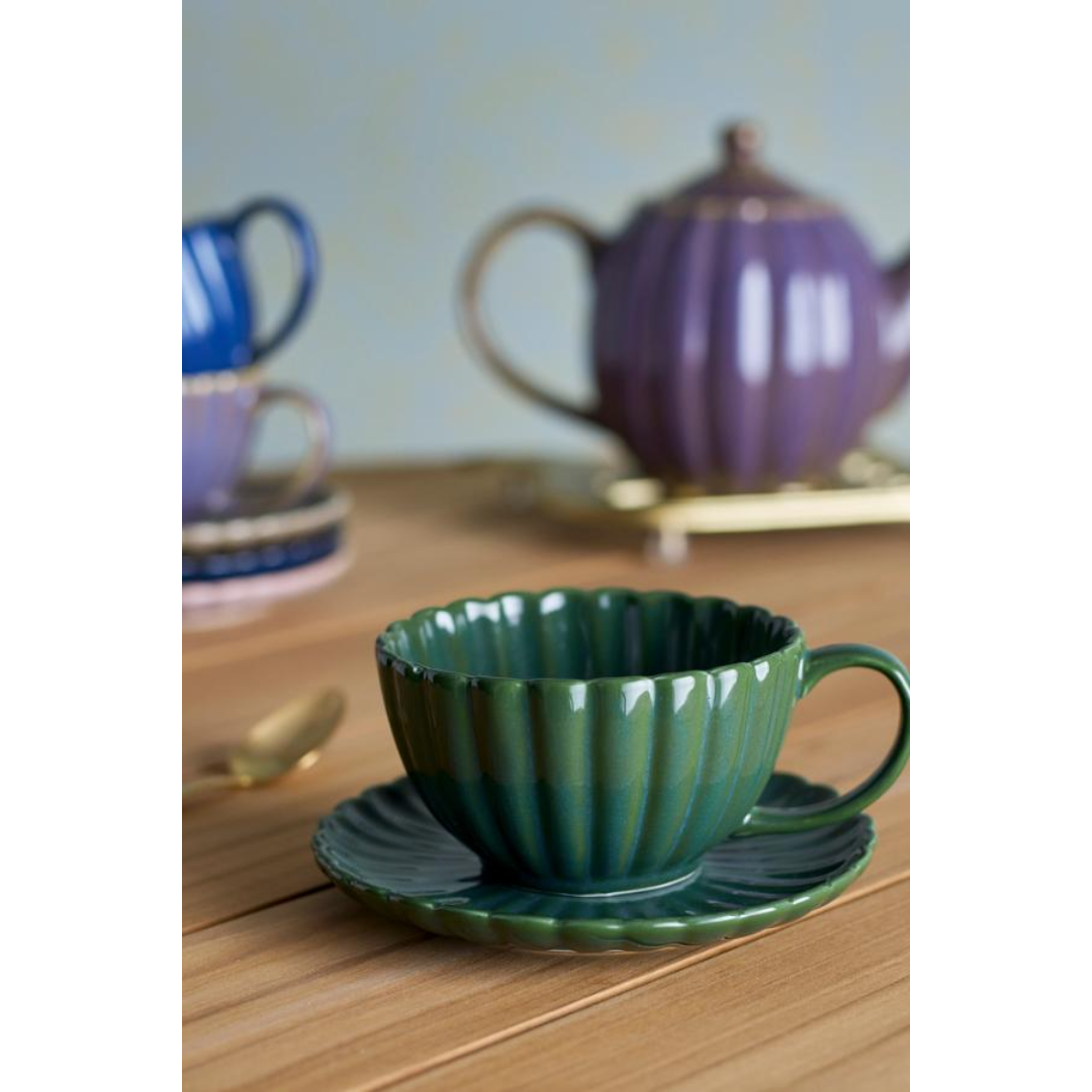 Cup with Saucer – Green