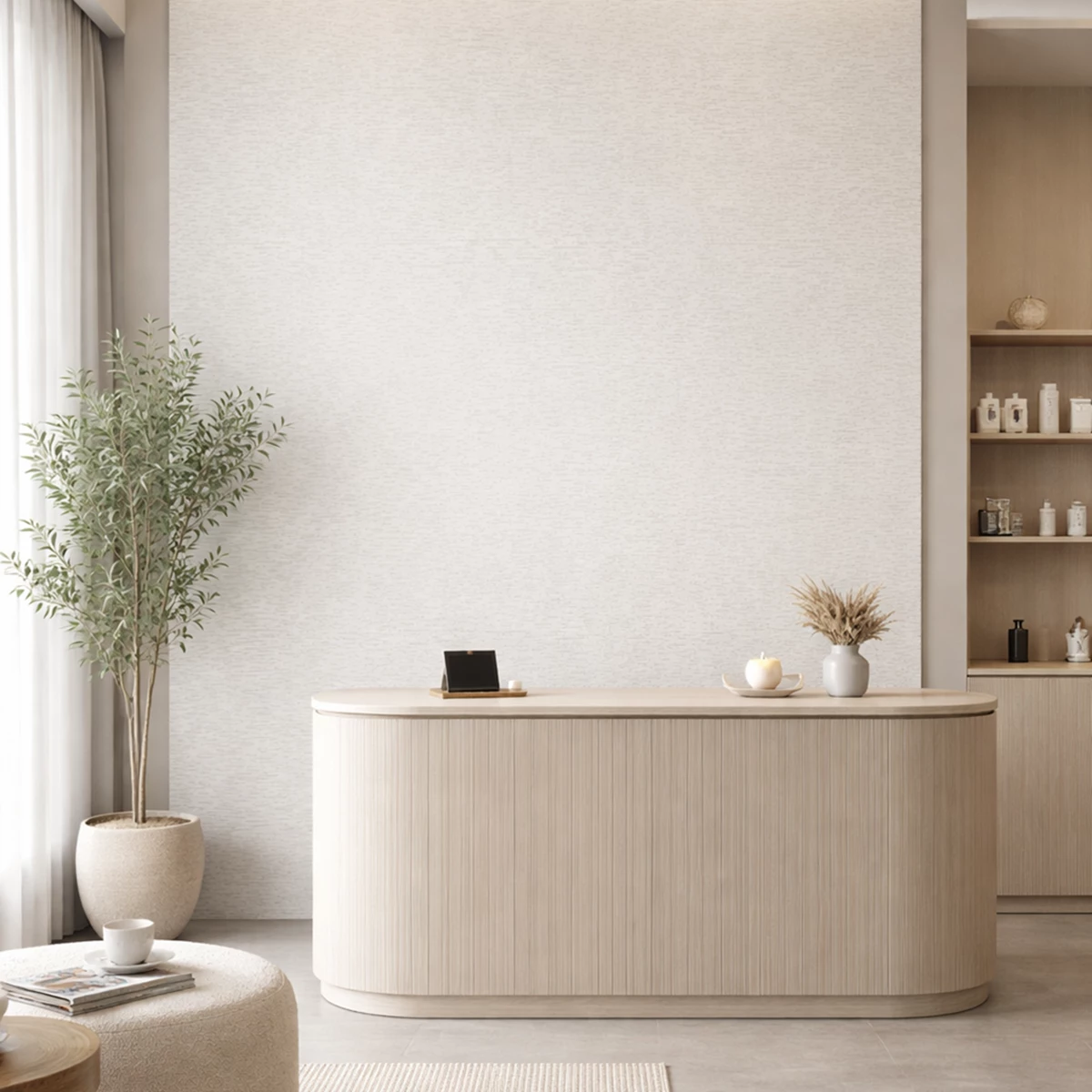 Decorative PVC - Ridged Stone-Effect Beige | VALÀ - Home & Contract