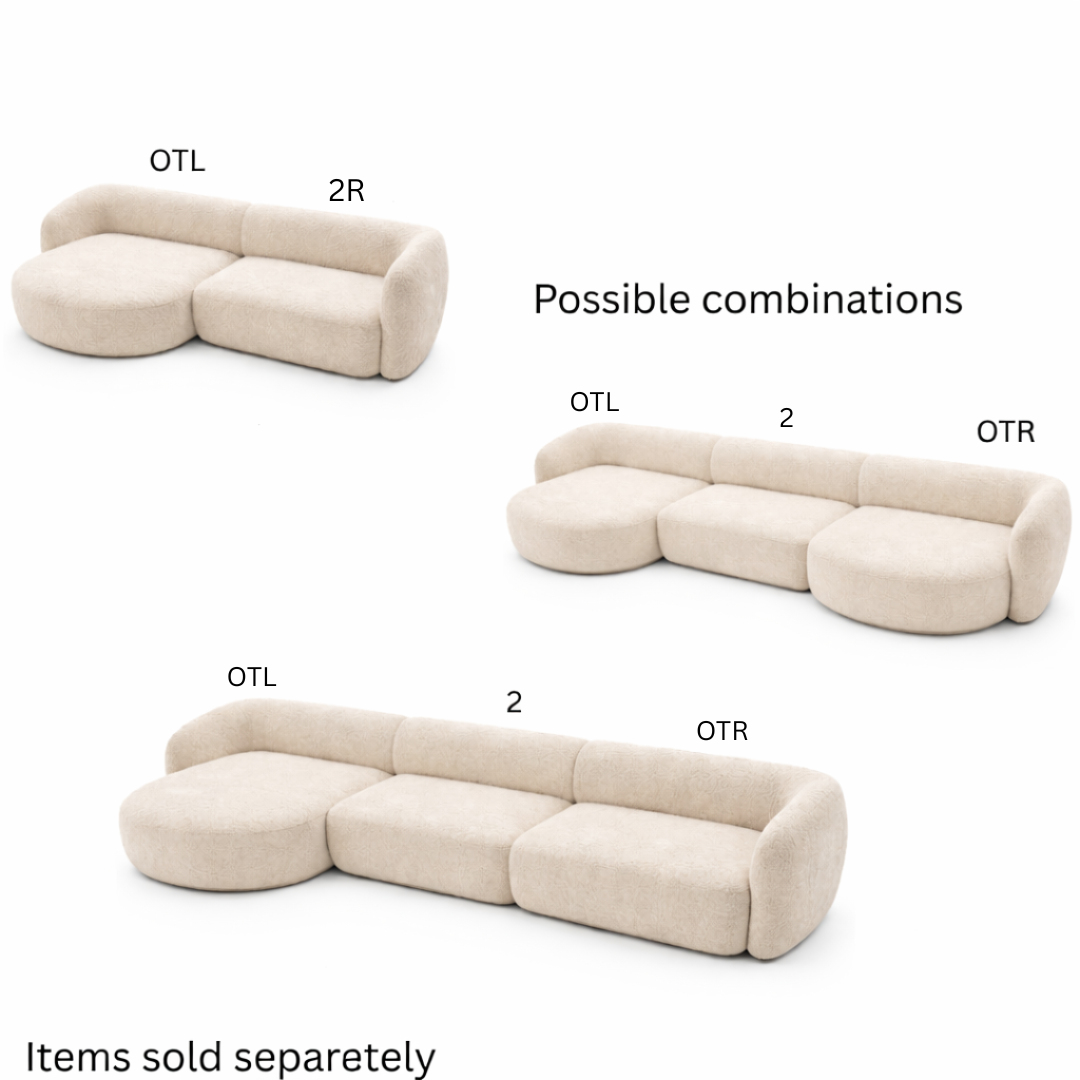 Modular Corner Sofa – Left, Warm Light Beige