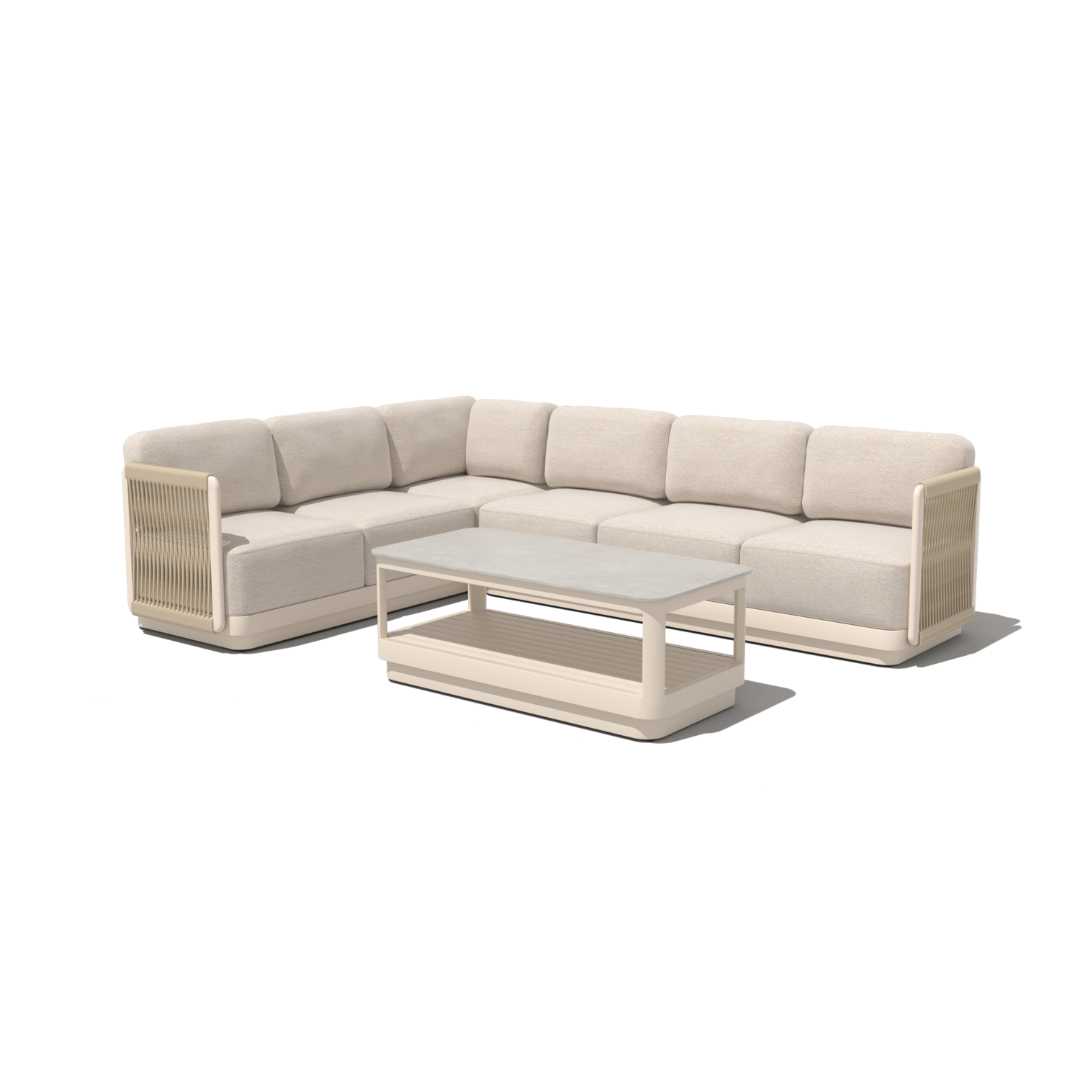 Reversible Garden Corner Sofa Set Of 3 - Champagne