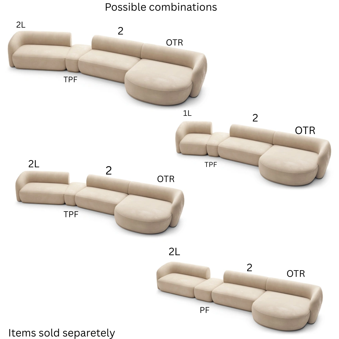 Modular Corner Sofa Right – Warm Light Beige
