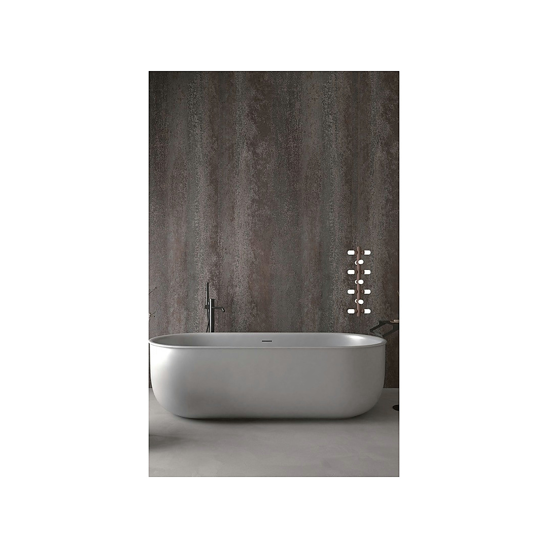 Rigid Interlocking SPC Wall Panel - Stone-Effect Rust Canadian