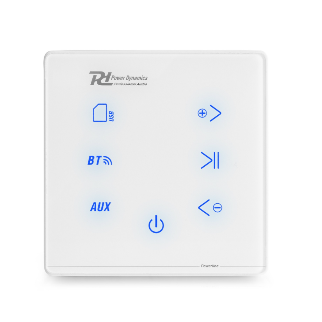 In-Wall Stereo Amplifier with Touch Panel 100W – White