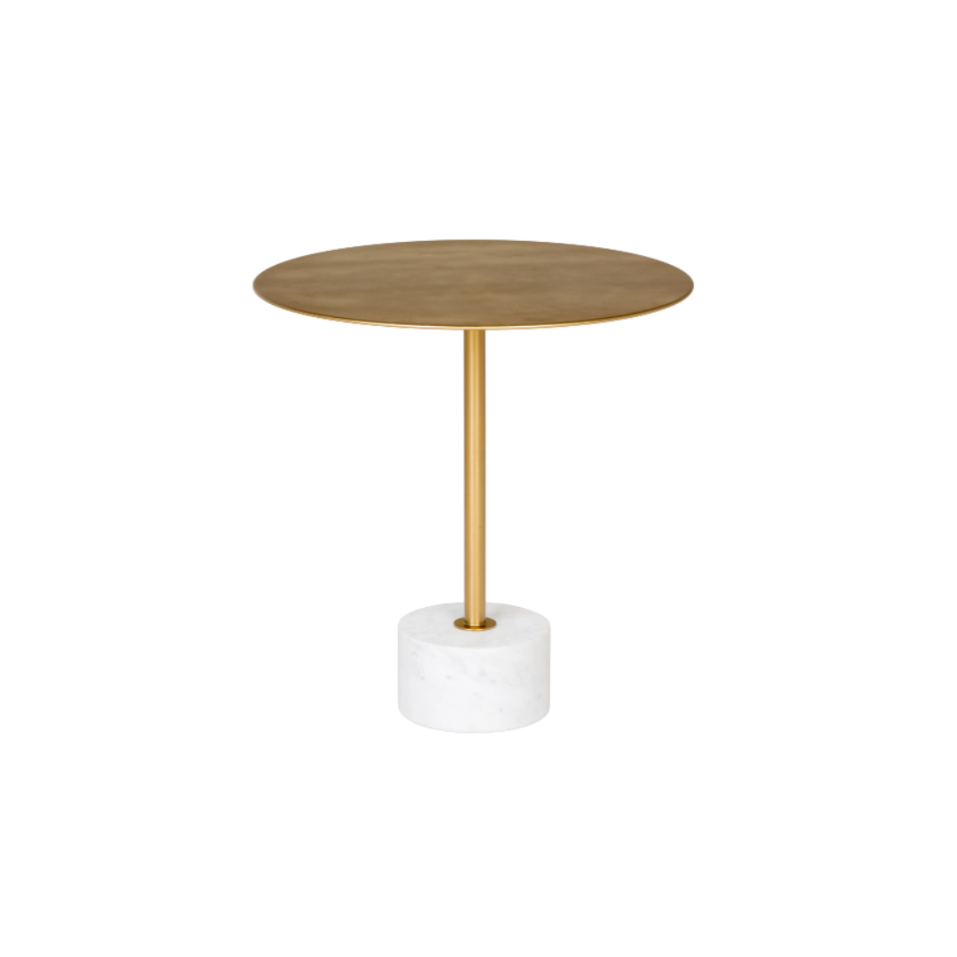 Side Table Lecco – Brass & Marble 51x52h